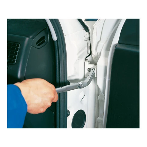 Attache Mâle Pour Les Charnières Des Portes, Porte-embouts Courbé 2597 ∙ Carré Femelle 9 X 12 Mm ∙ Hexagone Creux 8 Mm (5/16 Pouce), Profil TORX® Intérieur HAZET – Image 2