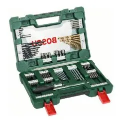 Bosch Coffret V-Line 91 Pièces De Forets Et D’embouts TiN Avec Tournevis à Cliquet Et Tige Magnétique