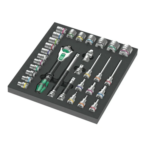 Garniture En Mousse Wera 9722 Pour Kit De Cliquets 8000 C Zyklop 1/2" 1, 31 Pièces