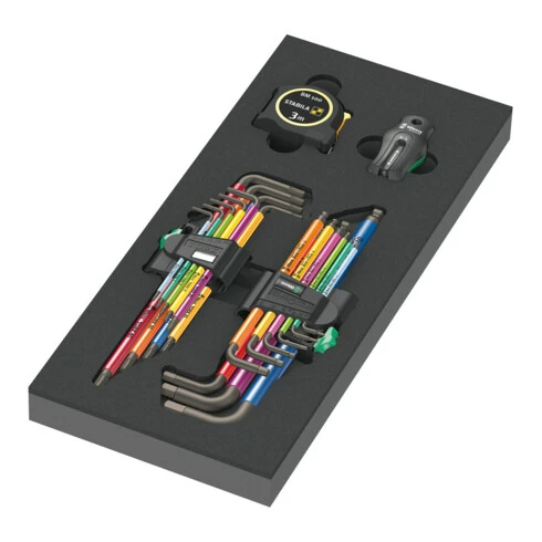 Garniture En Mousse Wera 9740 Pour Clés Mâles Coudées , Set 1, 20 Pièces