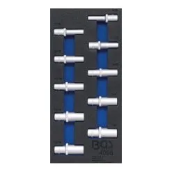 BGS Technic Insert De Servante D'atelier 1/3 : Douilles Pour Clé, Six Pans 12,5 Mm (1/2") En Pouces Profondes10 Pièces BGS
