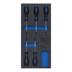 BGS Technic Insert De Servante D'atelier 1/3 : Tournevis Profil T (pour Torx) 5 Pièces BGS
