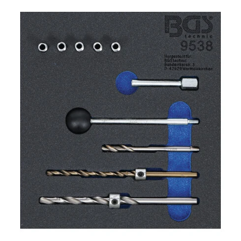 BGS Technic Insert De Servante D'atelier 1/6: Kit De Réparation De Filetages Pour Vis De Fixation D’injecteur 10 Pièces Kraftmann