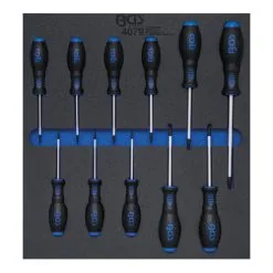 BGS Technic Insert De Servante D'atelier 2/3 : Tournevis Profil T (pour Torx) T6 - T40 11 Pièces BGS