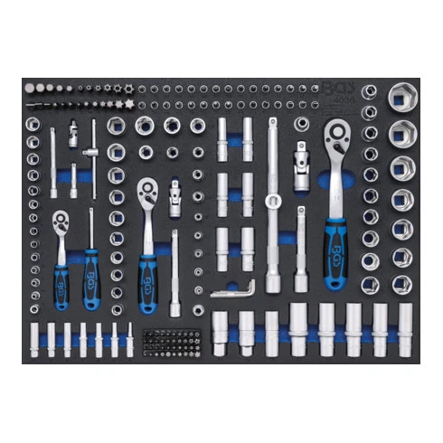 BGS Technic Insert De Servante D'atelier 3/3 : Jeu De Clés à Douilles 192 Pièces Kraftmann