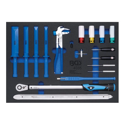 BGS Technic Insert De Servante D'atelier 3/3 : Outils Spéciaux Pour Le Service Des Pneus 18 Pièces Kraftmann