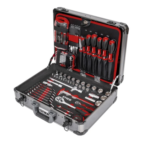 Jeu De 144 outils Universels STIER Dans Une Valise En Aluminium
