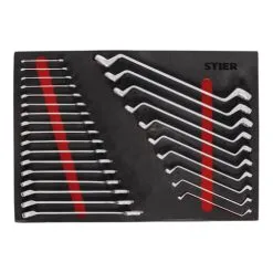 Jeu De Clés Mixtes Et De Clés Polygonales Doubles STIER, 27 pièces, Dans Un Compartiment En Mousse Tendre (EVA)