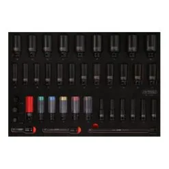 Jeu De Douilles Ă Chocs 1/2" Dans Insert En Mousse, 39 Pcs KS Tools