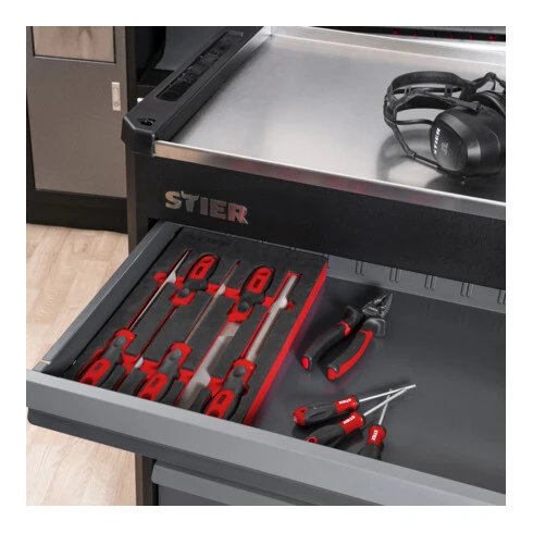 Jeu De Limes D'atelier STIER, 200 mm H2, 5 pièces, Dans Un Plateau En Mousse Tendre (EVA) – Image 2