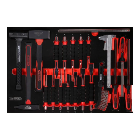 Jeu De Marteaux, De Burins Et De Limes Dans Insert En Mousse, 21 Pcs KS Tools