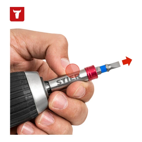 Porte-embouts à Changement Rapide STIER 1/4"' 150 Mm Avec Douille De Guidage Magnétique – Image 3