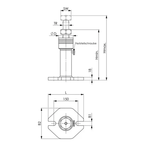 Vérin à Vis AMF N° 6438R Taille 710 – Image 3