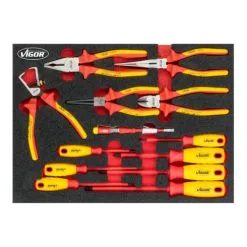 VIGOR Jeu D'outils VDE V5087 Profil à Fente 13 X 13